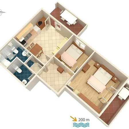 Apartament With Parking Space Kampor, Rab - 4972 *